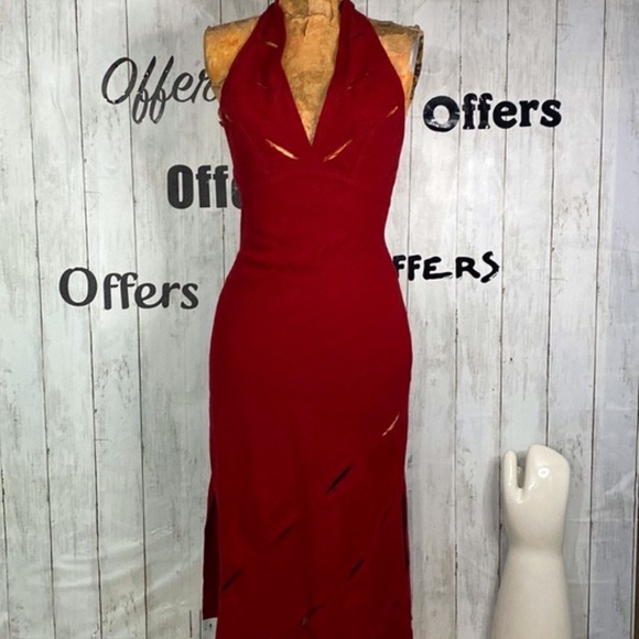CELEBRITY DESIGNER  Cesar Arellanes Cut-Out Halter Dress SUPER CUTE - Picture 3 of 11